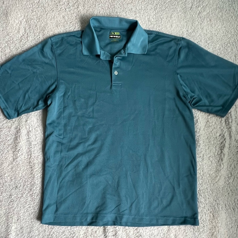 Bolle Polo Shirt Men's M Aqua Short Sleeve Collared Golf